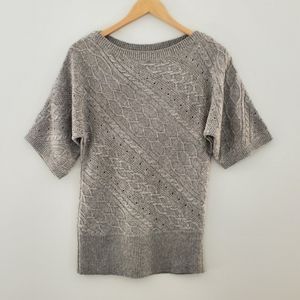 WHBM gray dolman knit sweater half sleeves xsmall